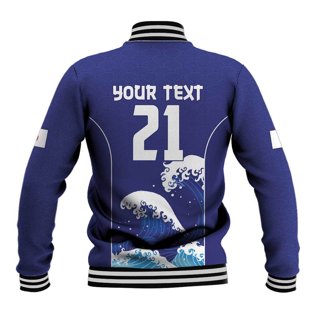 Japan Pacific Rugby Custom Baseball Jacket Go Sakura Japanese Wave Pattern LT9 - Polynesian Pride