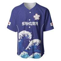 Japan Pacific Rugby Custom Baseball Jersey Go Sakura Japanese Wave Pattern LT9 Blue - Polynesian Pride