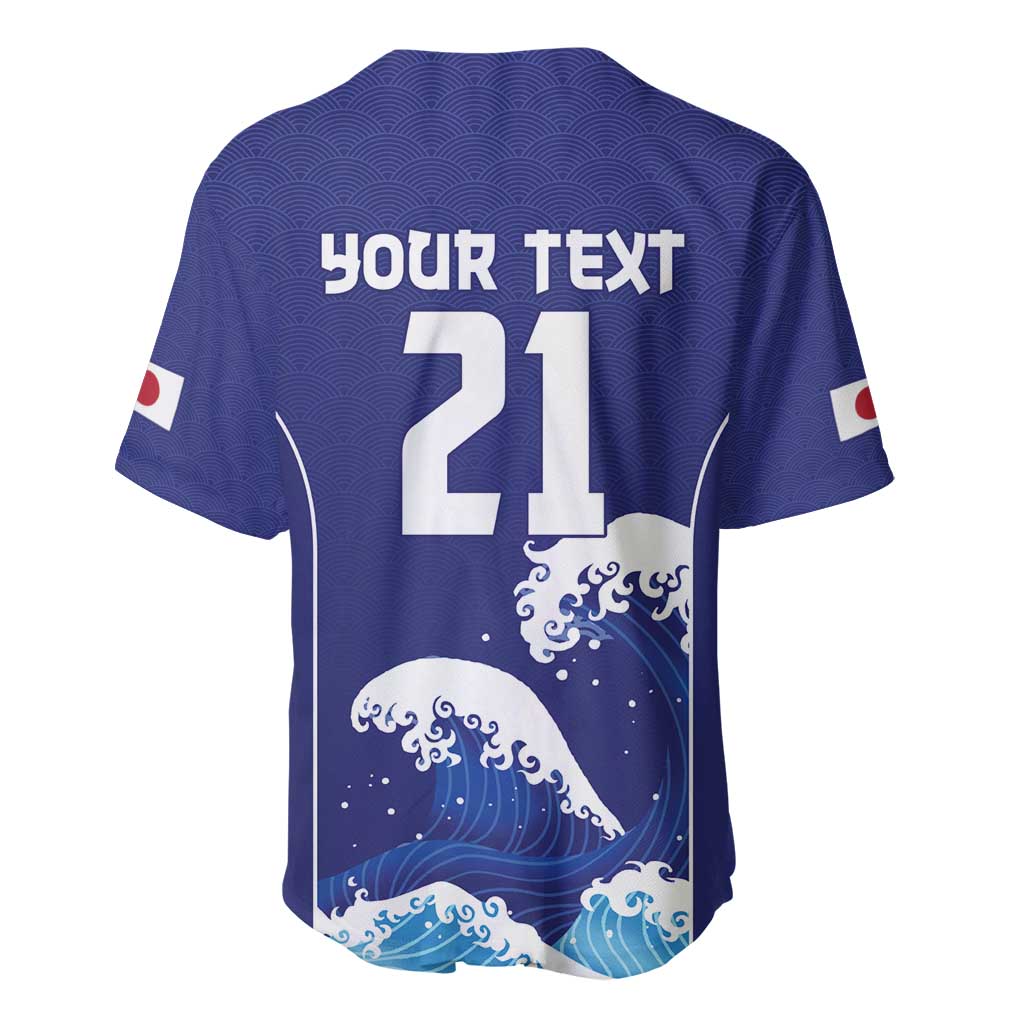 Japan Pacific Rugby Custom Baseball Jersey Go Sakura Japanese Wave Pattern LT9 - Polynesian Pride