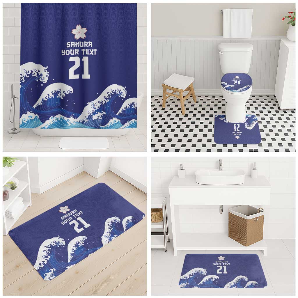 Japan Pacific Rugby Custom Bathroom Set Go Sakura Japanese Wave Pattern LT9 - Polynesian Pride