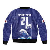 Japan Pacific Rugby Custom Bomber Jacket Go Sakura Japanese Wave Pattern LT9 - Polynesian Pride