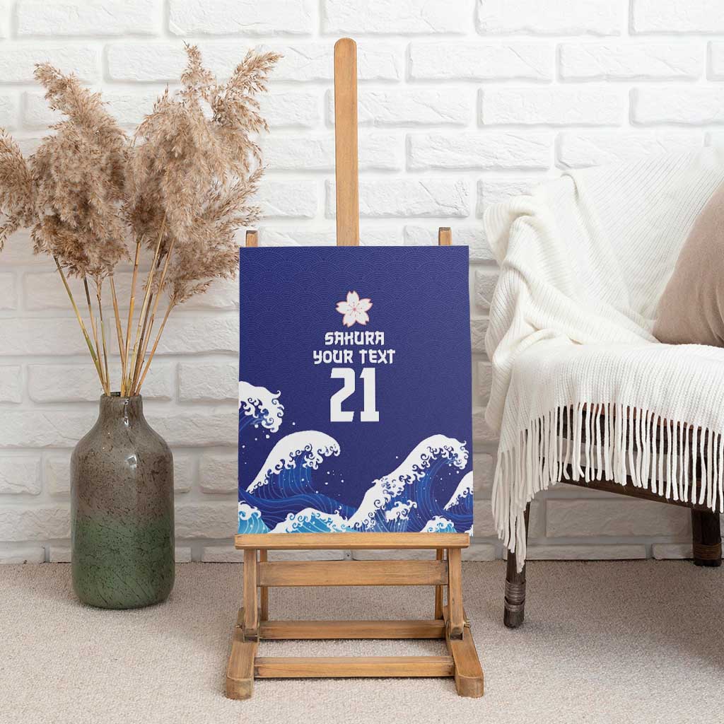 Japan Pacific Rugby Custom Canvas Wall Art Go Sakura Japanese Wave Pattern LT9 - Polynesian Pride