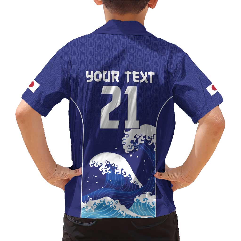 Japan Pacific Rugby Custom Kid Hawaiian Shirt Go Sakura Japanese Wave Pattern LT9 - Polynesian Pride