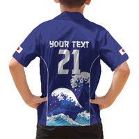 Japan Pacific Rugby Custom Kid Hawaiian Shirt Go Sakura Japanese Wave Pattern LT9 - Polynesian Pride