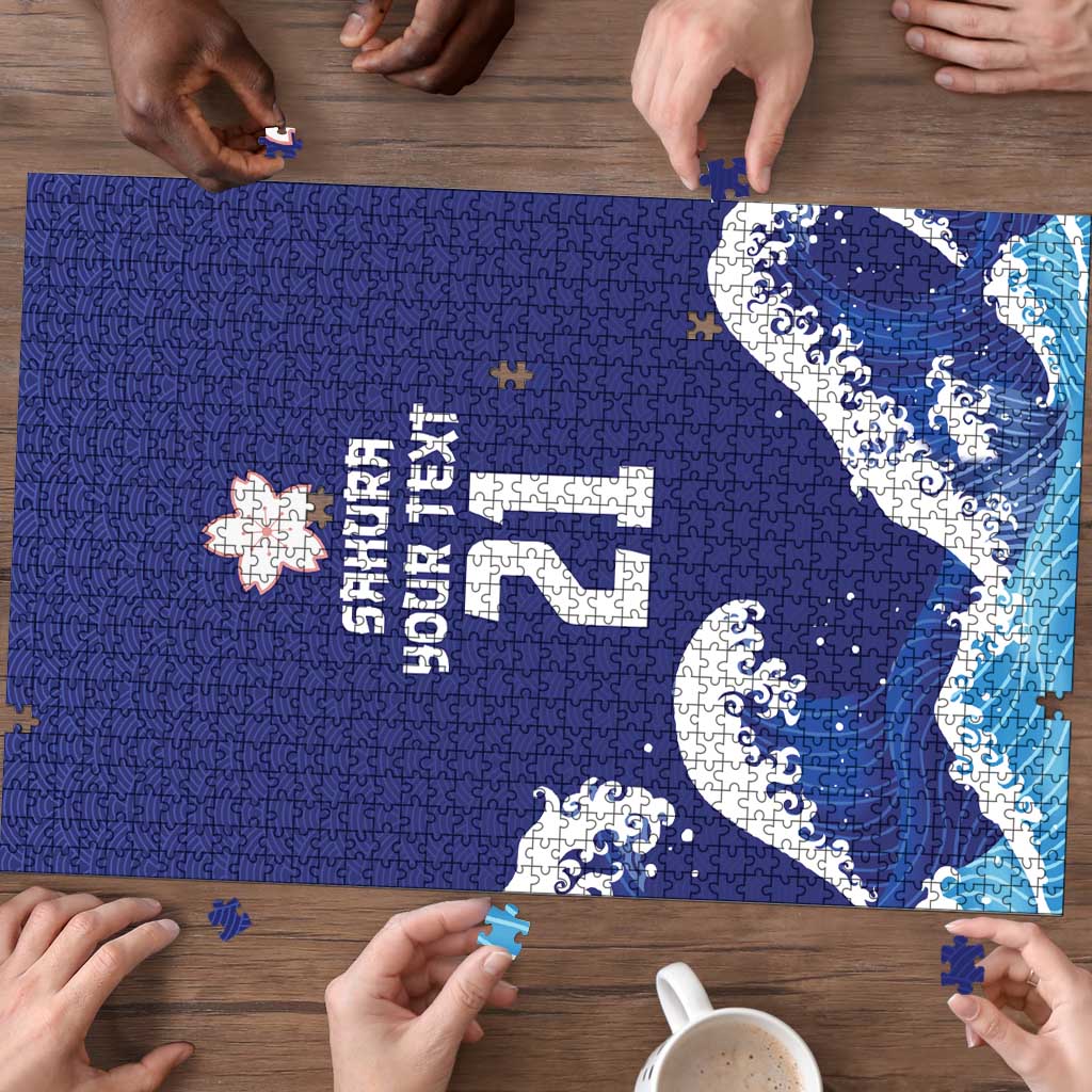 Japan Pacific Rugby Custom Puzzle Go Sakura Japanese Wave Pattern LT9 - Polynesian Pride