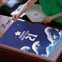 Japan Pacific Rugby Custom Puzzle Go Sakura Japanese Wave Pattern LT9 - Polynesian Pride