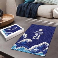 Japan Pacific Rugby Custom Puzzle Go Sakura Japanese Wave Pattern LT9 - Polynesian Pride