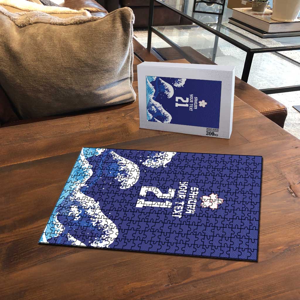 Japan Pacific Rugby Custom Puzzle Go Sakura Japanese Wave Pattern LT9 - Polynesian Pride