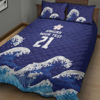 Japan Pacific Rugby Custom Quilt Bed Set Go Sakura Japanese Wave Pattern LT9 - Polynesian Pride