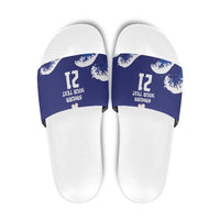 Japan Pacific Rugby Custom Slide Sandals Go Sakura Japanese Wave Pattern LT9 Blue - Polynesian Pride