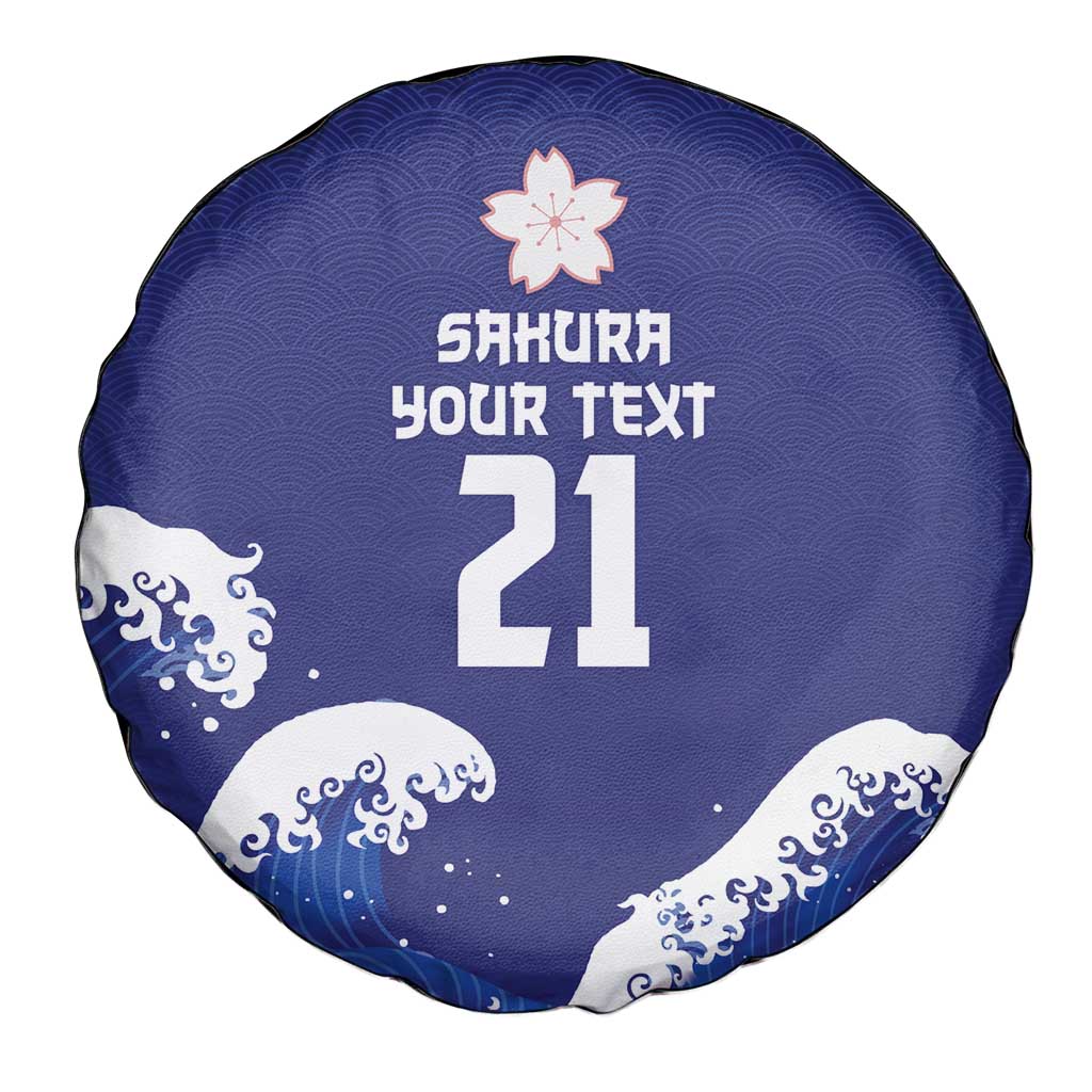 Japan Pacific Rugby Custom Spare Tire Cover Go Sakura Japanese Wave Pattern LT9 - Polynesian Pride