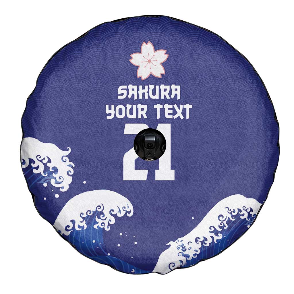 Japan Pacific Rugby Custom Spare Tire Cover Go Sakura Japanese Wave Pattern LT9 - Polynesian Pride