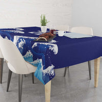 Japan Pacific Rugby Custom Tablecloth Go Sakura Japanese Wave Pattern LT9 - Polynesian Pride