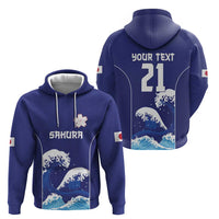 Japan Pacific Rugby Custom Zip Hoodie Go Sakura Japanese Wave Pattern LT9 - Polynesian Pride