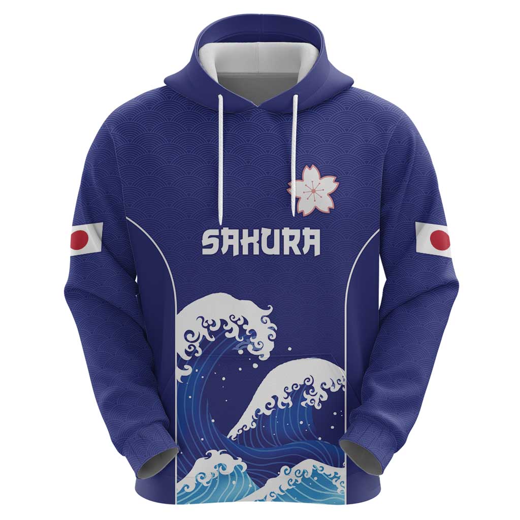 Japan Pacific Rugby Custom Zip Hoodie Go Sakura Japanese Wave Pattern LT9 - Polynesian Pride