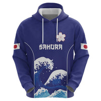 Japan Pacific Rugby Custom Zip Hoodie Go Sakura Japanese Wave Pattern LT9 - Polynesian Pride