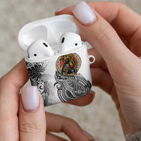 Japanese Samurai Warrior AirPods Case White Polynesian Tattoo Style LT9 - Polynesian Pride