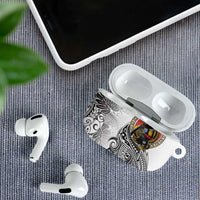 Japanese Samurai Warrior AirPods Case White Polynesian Tattoo Style LT9 - Polynesian Pride