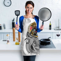 Japanese Samurai Warrior Apron White Polynesian Tattoo Style LT9 - Polynesian Pride
