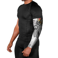 Japanese Samurai Warrior Arm Sleeves White Polynesian Tattoo Style LT9 - Polynesian Pride