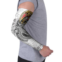 Japanese Samurai Warrior Arm Sleeves White Polynesian Tattoo Style LT9 - Polynesian Pride