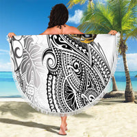 Japanese Samurai Warrior Beach Blanket White Polynesian Tattoo Style LT9 - Polynesian Pride