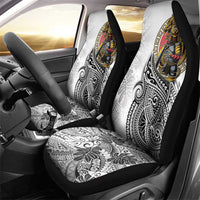 Japanese Samurai Warrior Car Seat Cover White Polynesian Tattoo Style LT9 - Polynesian Pride