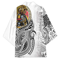 Japanese Samurai Warrior Kimono White Polynesian Tattoo Style LT9 - Polynesian Pride
