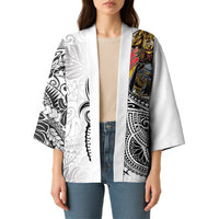 Japanese Samurai Warrior Kimono White Polynesian Tattoo Style LT9 - Polynesian Pride