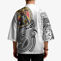 Japanese Samurai Warrior Kimono White Polynesian Tattoo Style LT9 - Polynesian Pride