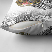 Japanese Samurai Warrior Pillow Cover White Polynesian Tattoo Style LT9 - Polynesian Pride