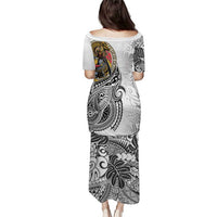 Japanese Samurai Warrior Puletasi White Polynesian Tattoo Style LT9 - Polynesian Pride