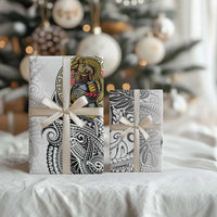 Japanese Samurai Warrior Wrapping Paper White Polynesian Tattoo Style LT9 - Polynesian Pride