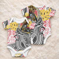 Japanese Samurai Warrior Baby Onesie Colorful Polynesian Tattoo Style LT9 - Polynesian Pride