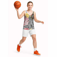 Japanese Samurai Warrior Basketball Jersey Colorful Polynesian Tattoo Style LT9 - Polynesian Pride