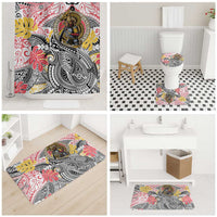 Japanese Samurai Warrior Bathroom Set Colorful Polynesian Tattoo Style LT9 - Polynesian Pride