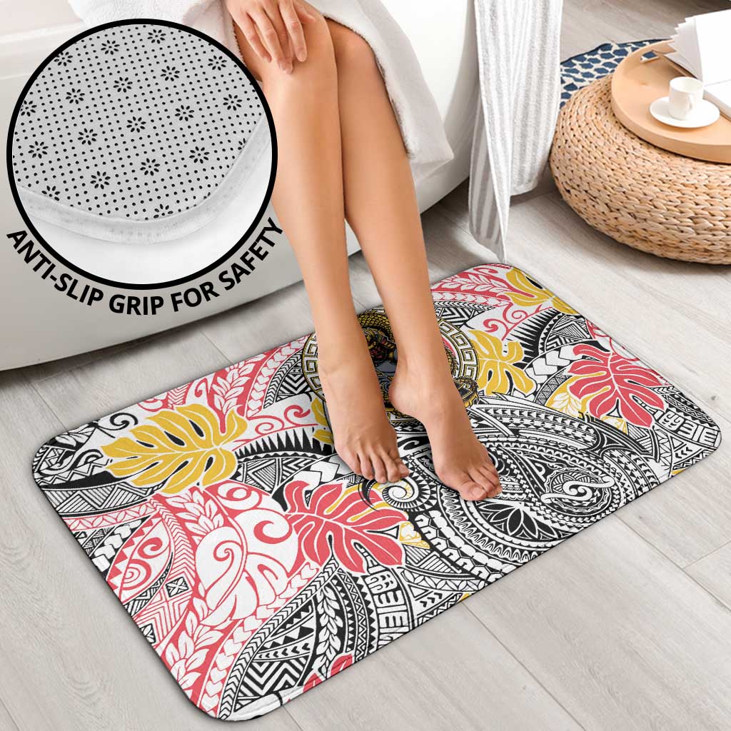 Japanese Samurai Warrior Bathroom Set Colorful Polynesian Tattoo Style LT9 - Polynesian Pride