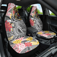Japanese Samurai Warrior Car Seat Cover Colorful Polynesian Tattoo Style LT9 One Size White - Polynesian Pride