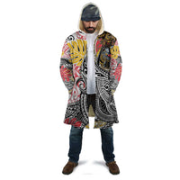 Japanese Samurai Warrior Cloak Colorful Polynesian Tattoo Style LT9 - Polynesian Pride