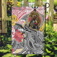 Japanese Samurai Warrior Garden Flag Colorful Polynesian Tattoo Style LT9 Garden Flag White - Polynesian Pride