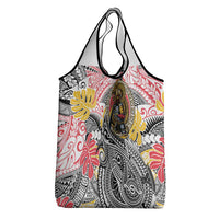 Japanese Samurai Warrior Grocery Bag Colorful Polynesian Tattoo Style LT9 - Polynesian Pride