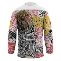 Japanese Samurai Warrior Hockey Jersey Colorful Polynesian Tattoo Style LT9 - Polynesian Pride