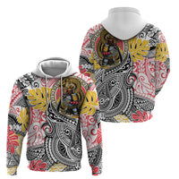 Japanese Samurai Warrior Hoodie Colorful Polynesian Tattoo Style LT9 - Polynesian Pride