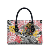 Japanese Samurai Warrior Leather Bag Colorful Polynesian Tattoo Style LT9 - Polynesian Pride