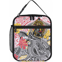 Japanese Samurai Warrior Lunch Bag Colorful Polynesian Tattoo Style LT9 10.2 × 8.3 × 4.3 inch White - Polynesian Pride