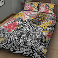 Japanese Samurai Warrior Quilt Bed Set Colorful Polynesian Tattoo Style LT9 - Polynesian Pride