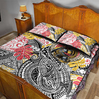 Japanese Samurai Warrior Quilt Bed Set Colorful Polynesian Tattoo Style LT9 - Polynesian Pride