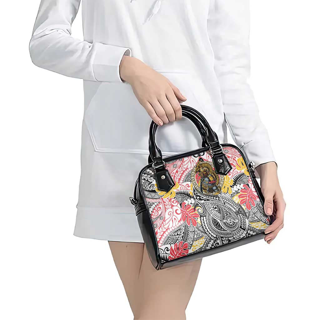 Japanese Samurai Warrior Shoulder Handbag Colorful Polynesian Tattoo Style LT9 - Polynesian Pride