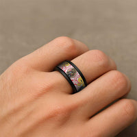 Japanese Samurai Warrior Spinner Ring Colorful Polynesian Tattoo Style LT9 - Polynesian Pride