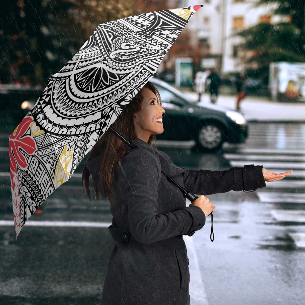 Japanese Samurai Warrior Umbrella Colorful Polynesian Tattoo Style LT9 - Polynesian Pride